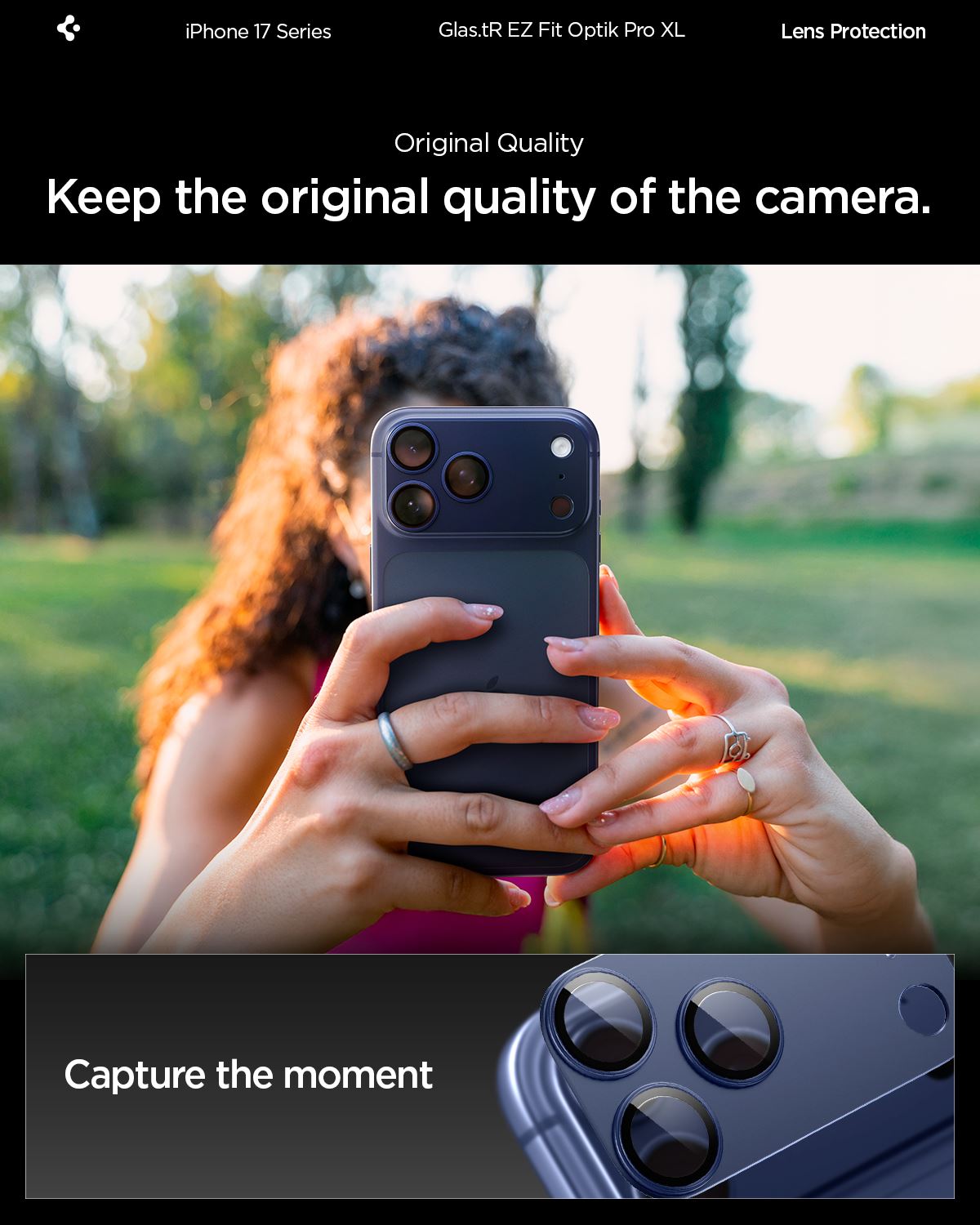 Spigen Glass tR EZ Fit Optik Pro XL 1 Pack, blue - iPhone 17 Pro Max (12)