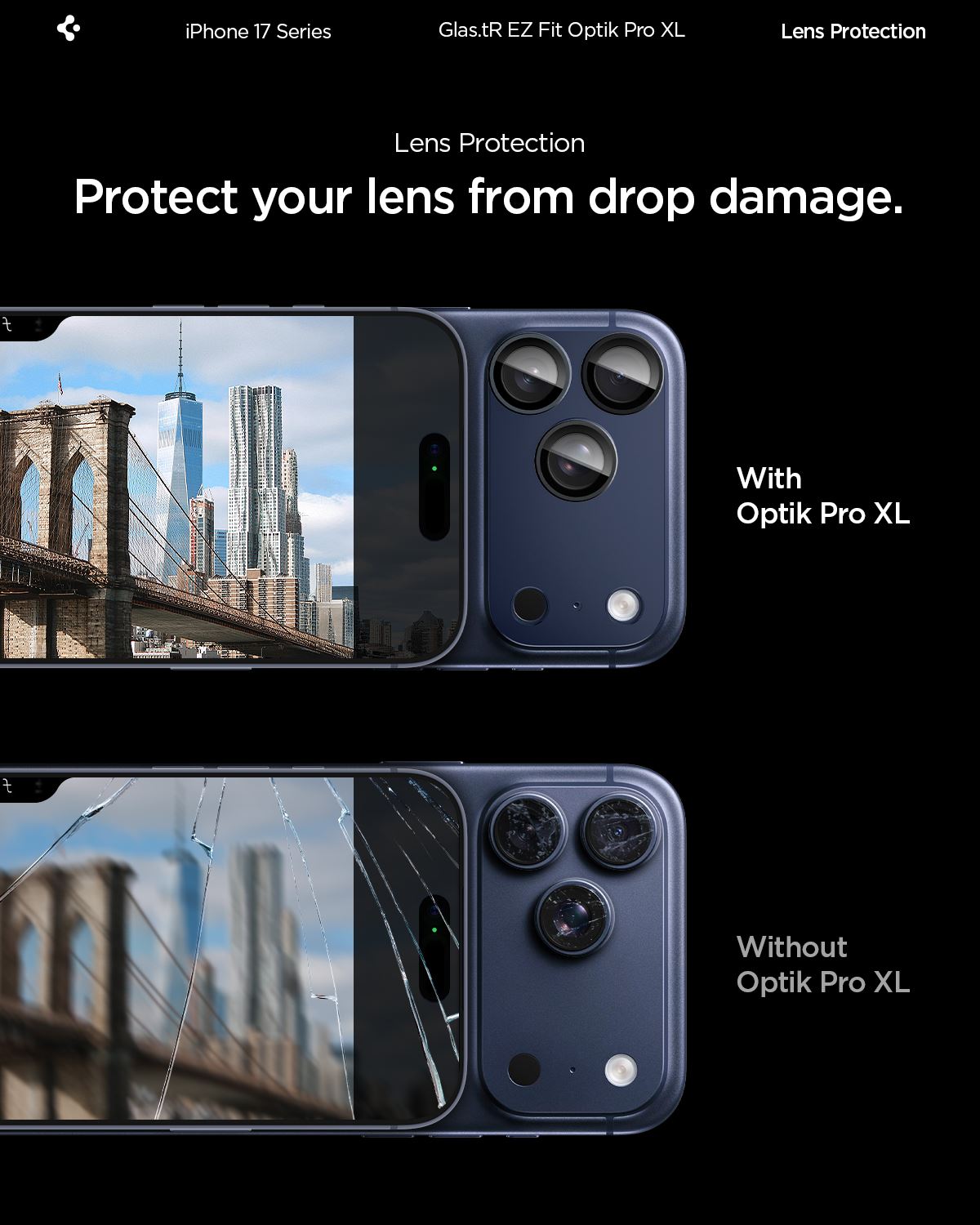 Spigen Glass tR EZ Fit Optik Pro XL 1 Pack, blue - iPhone 17 Pro Max (14)