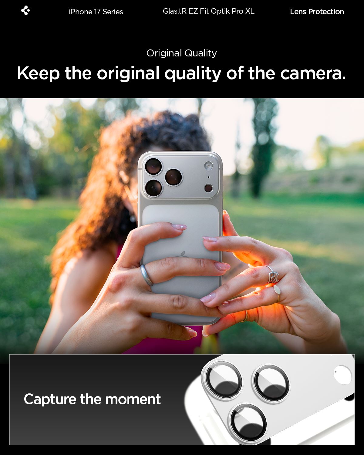 Spigen Glass tR EZ Fit Optik Pro XL 1 Pack, silver - iPhone 17 Pro (12)