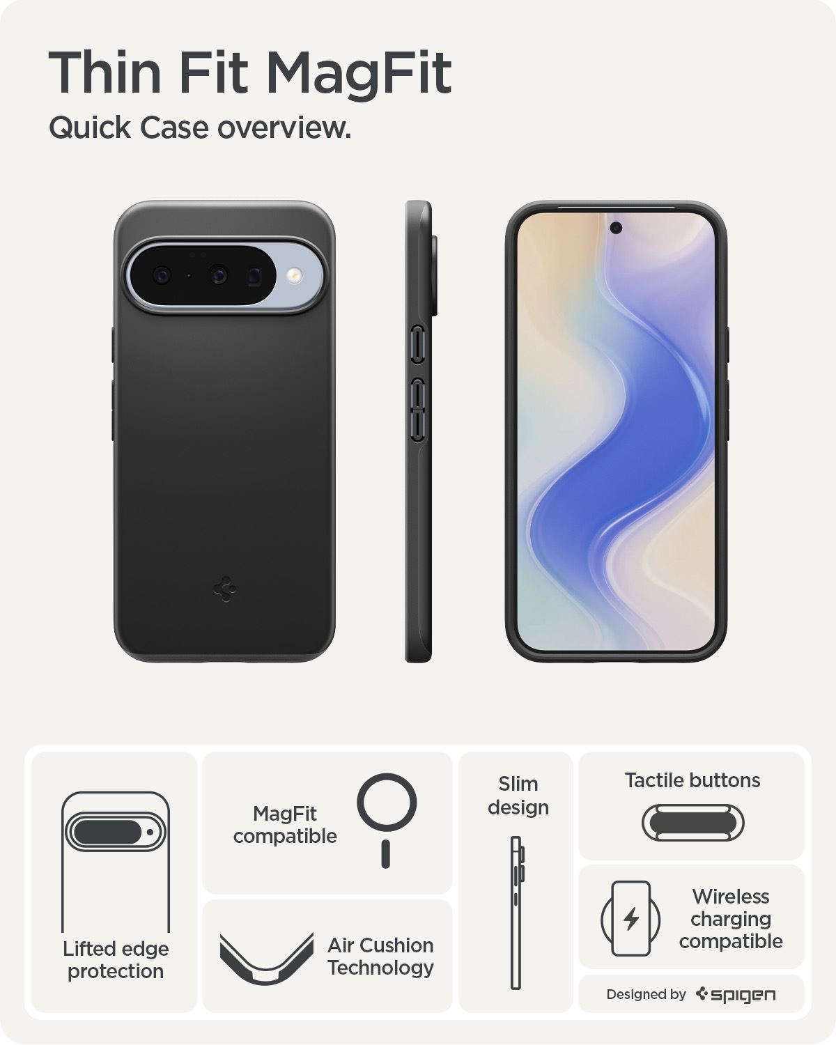 Spigen Thin Fit MagSafe, black - Google Pixel 10 Pro/Pixel 10 (13)