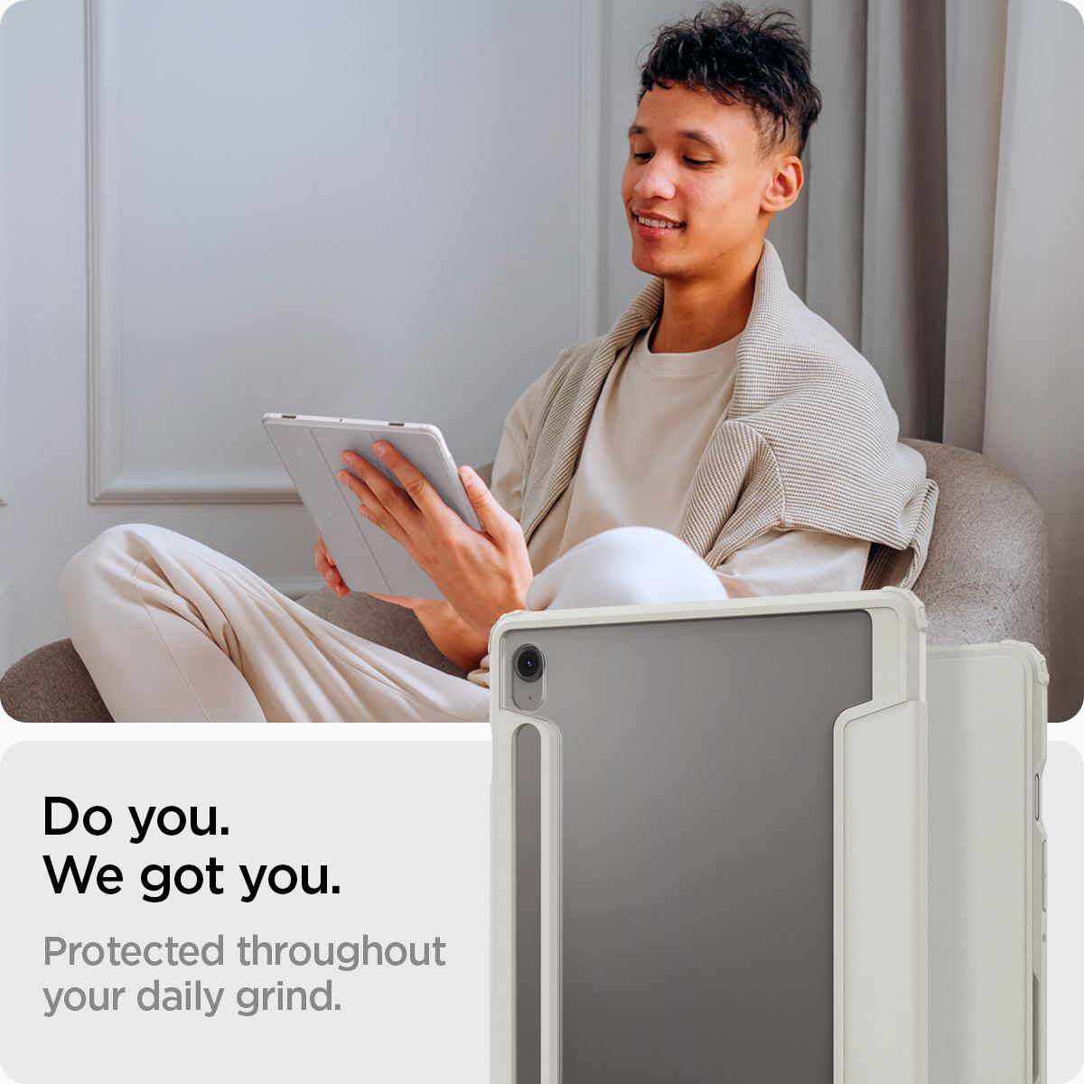 Spigen Ultra Hybrid Pro, gray - Samsung Galaxy Tab S10 FE (14)