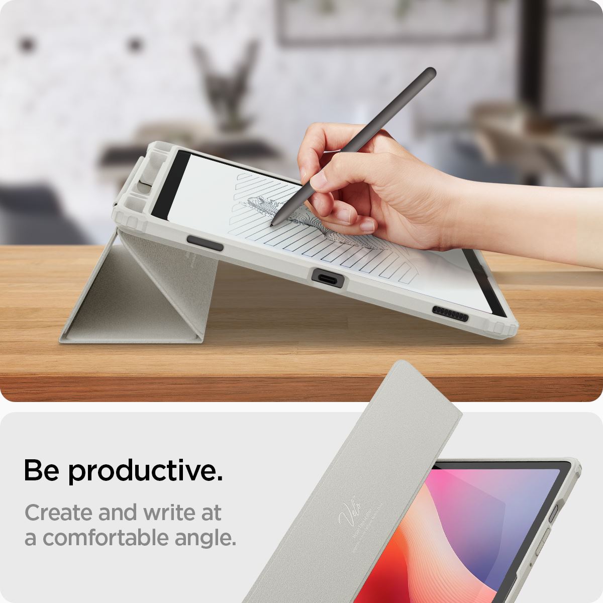 Spigen Ultra Hybrid Pro, gray - Samsung Galaxy Tab S10 FE (16)