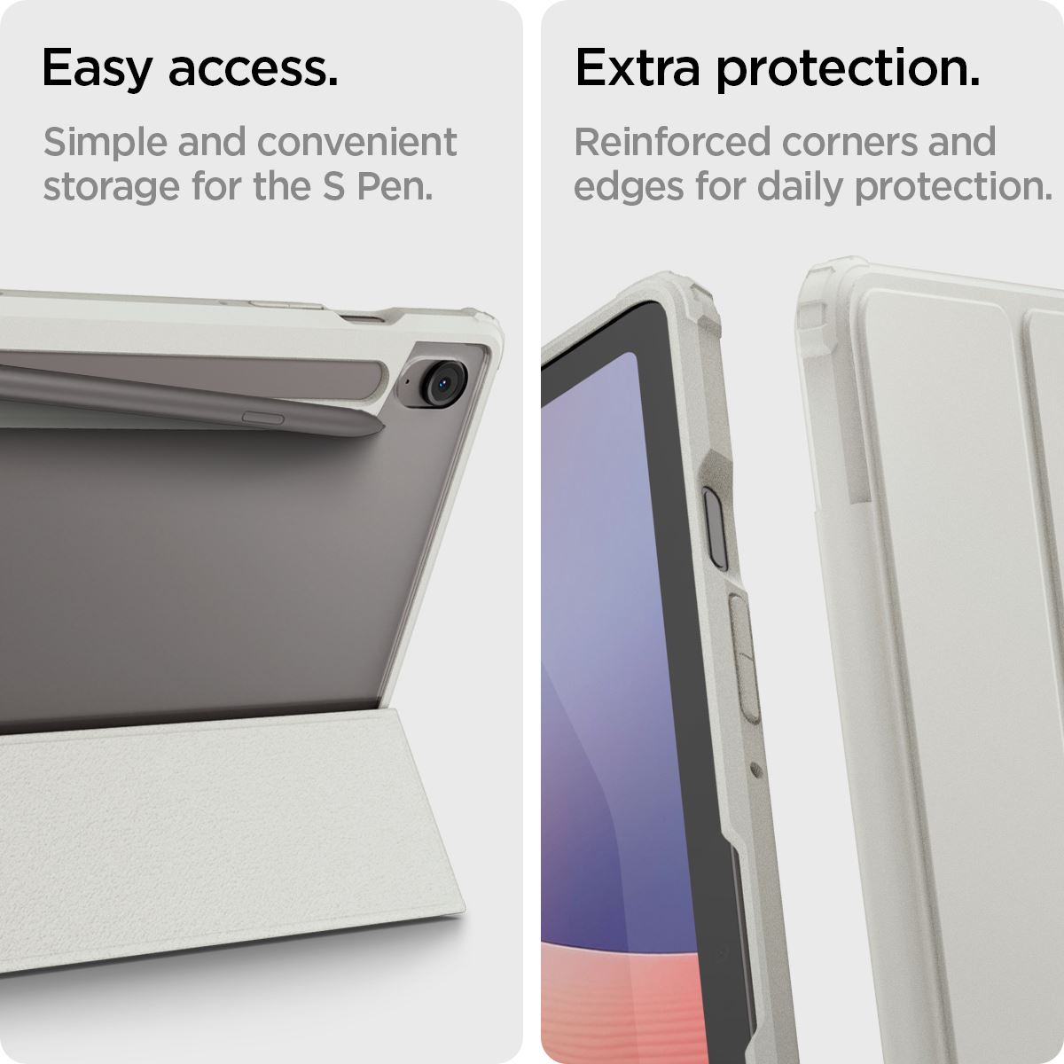 Spigen Ultra Hybrid Pro, gray - Samsung Galaxy Tab S10 FE (17)