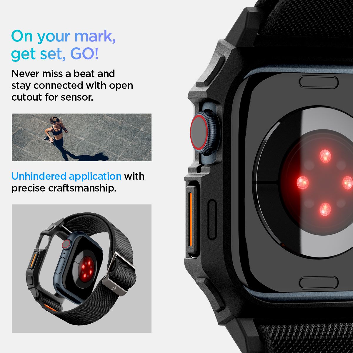 Spigen Lite Fit Pro, matte black - Apple Watch 11/10 46mm (13)