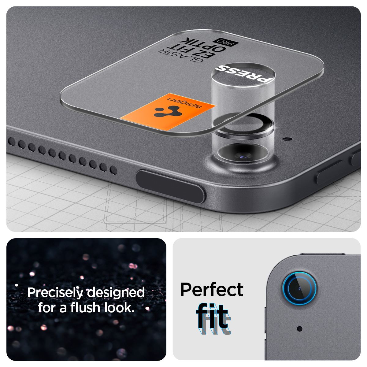 Spigen Glass tR EZ Fit Optik Pro 2 Pack, space gray - iPad Air 11"/13" 2024/2025 (9)