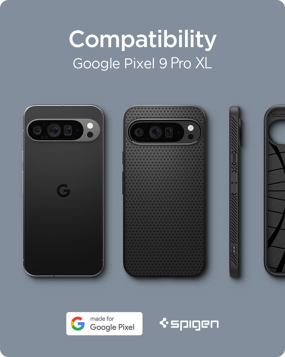 Spigen Liquid Air, matte black - Google Pixel 9 Pro XL (12)