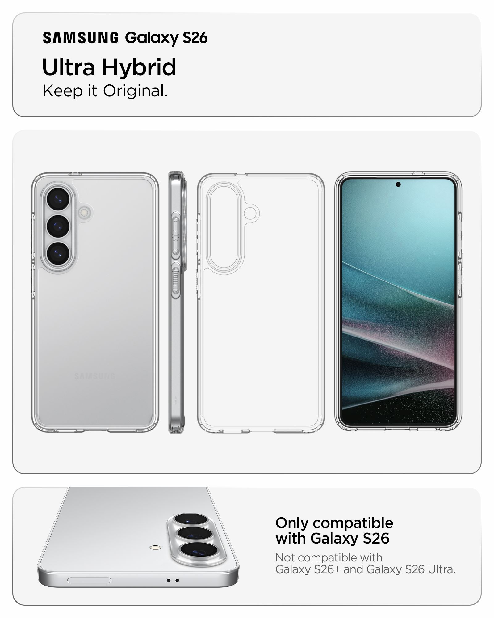 Spigen Ultra Hybrid, crystal clear - Samsung Galaxy S26 (13)