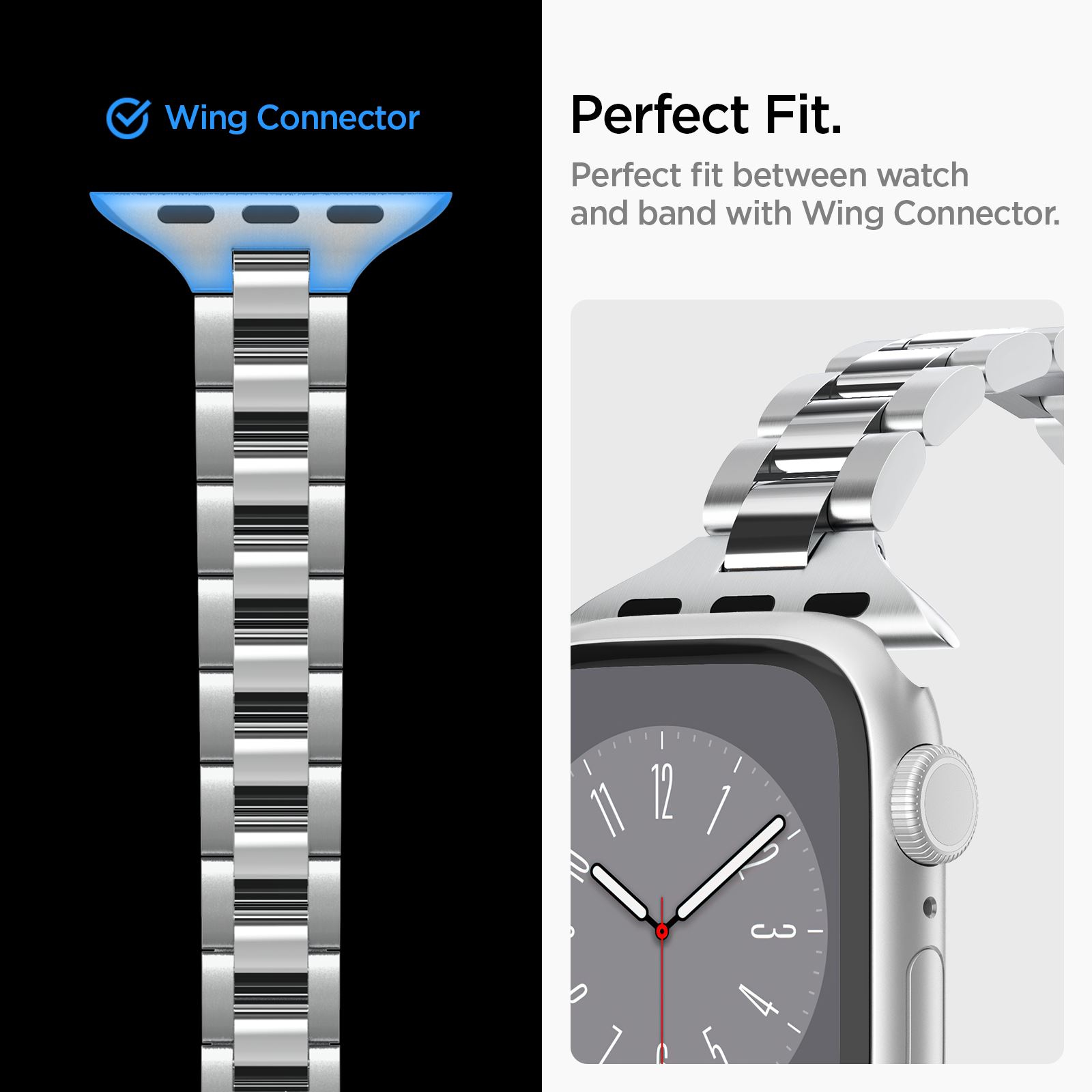 Spigen Modern Fit 316L Band, silver - Apple Watch 42mm/41mm/40mm/38mm (4)