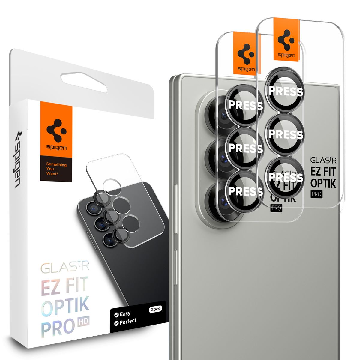 Spigen Glass tR EZ Fit Optik Pro HD 2 Pack, black - Samsung Galaxy Z Fold7