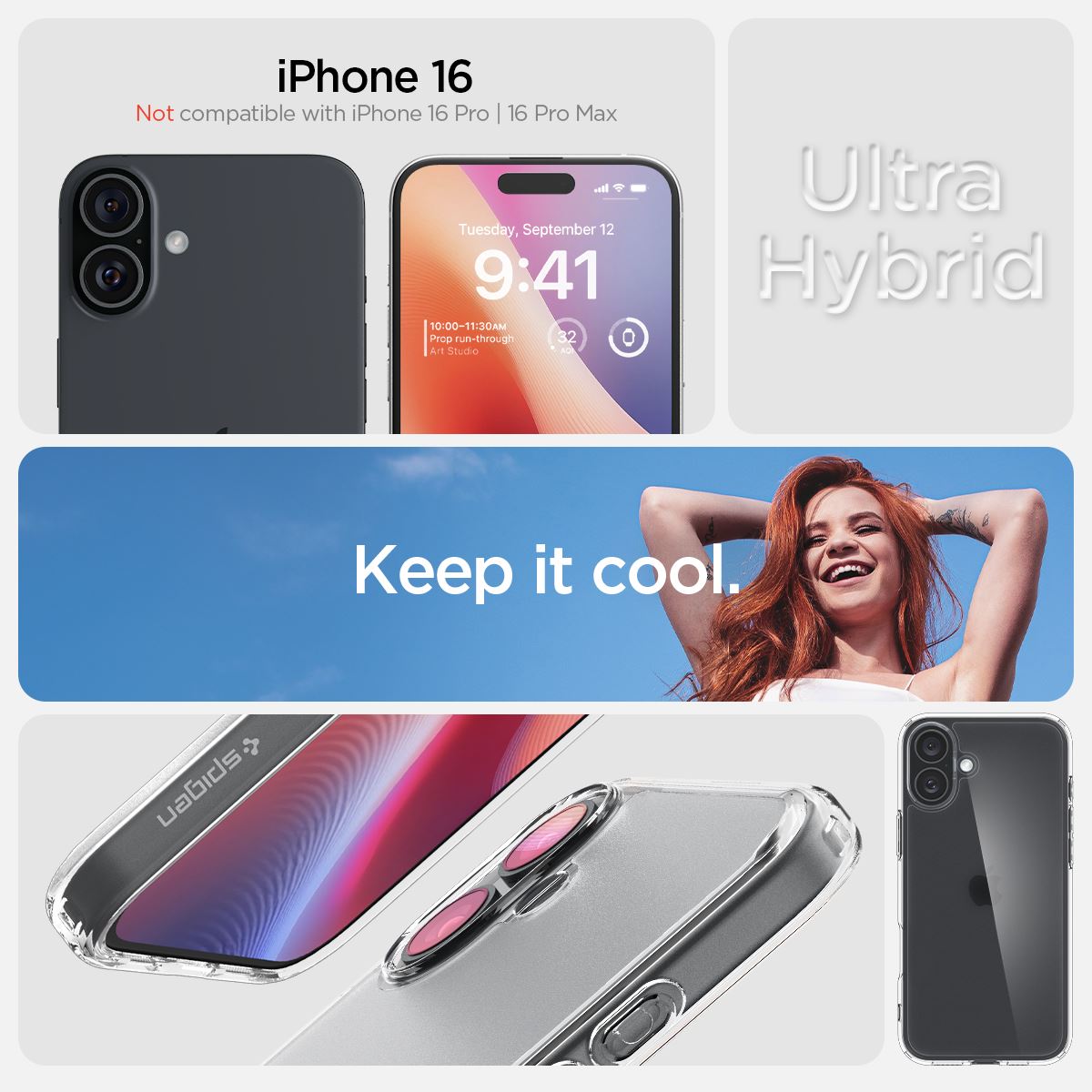 Spigen Ultra Hybrid, frost clear - iPhone 16 (8)