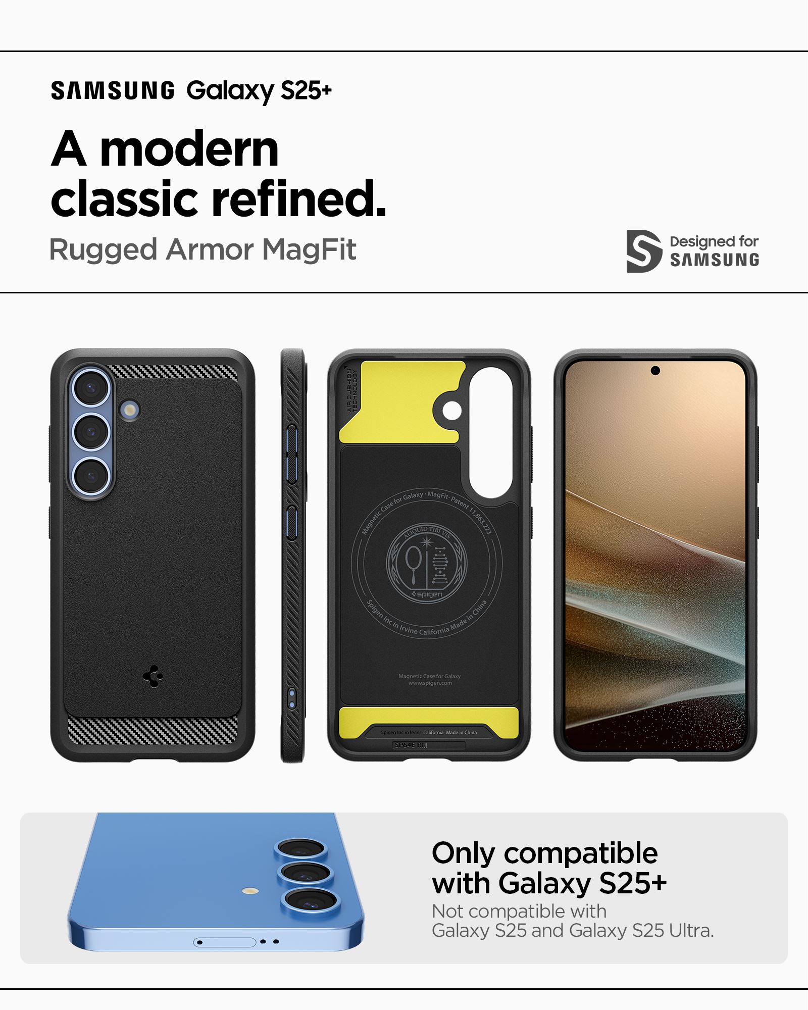 Spigen Rugged Armor MagSafe, matte black - Samsung Galaxy S25+ (15)