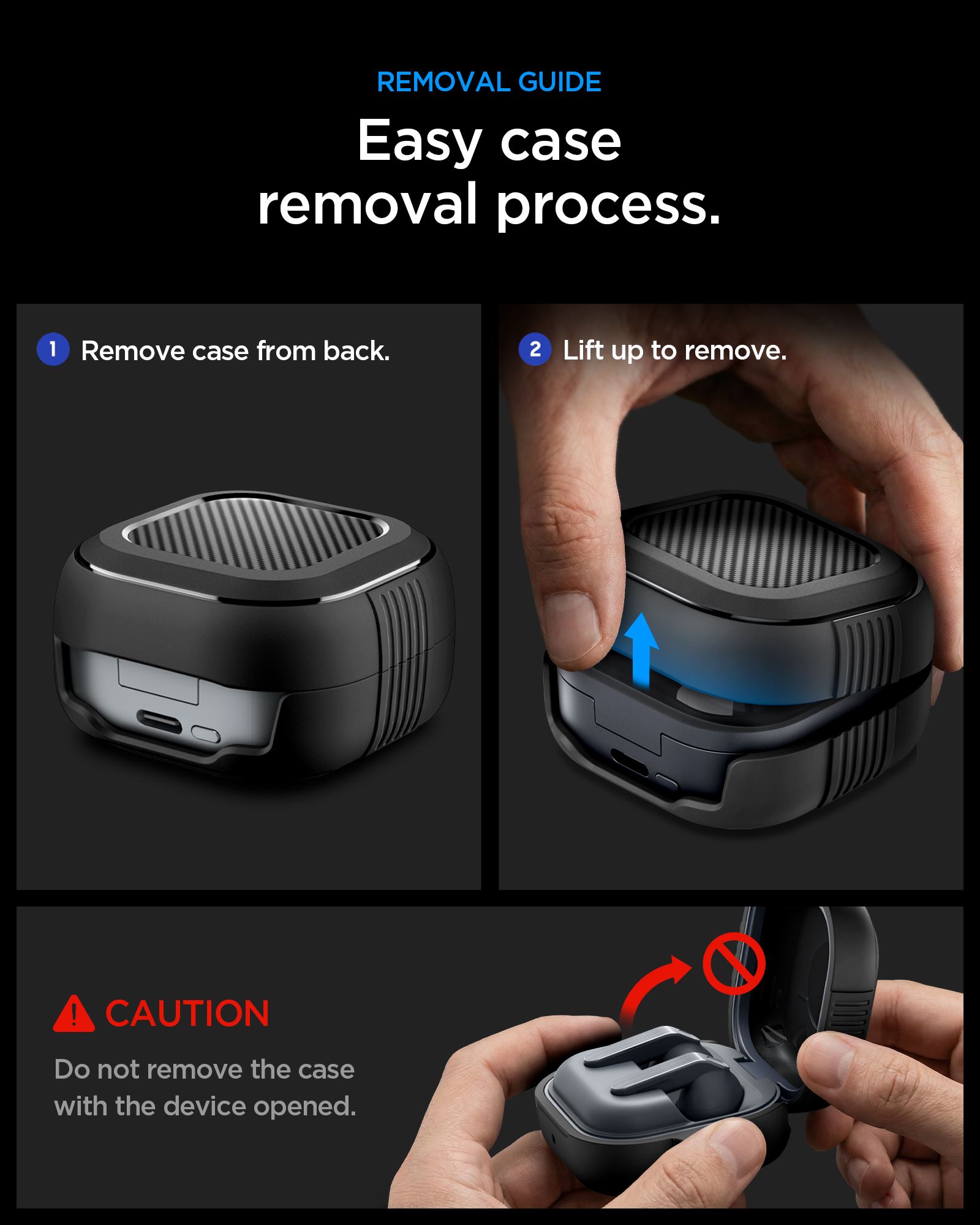 Spigen Rugged Armor, matte black - Samsung Galaxy Buds 4 Pro/4 (14)