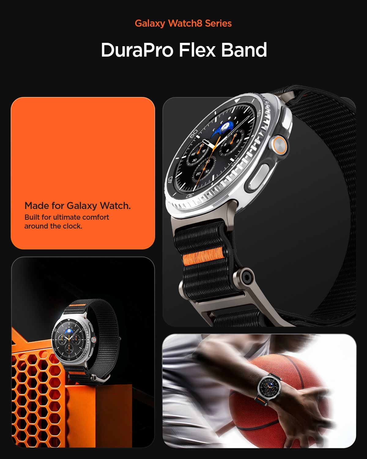 Spigen DuraPro Flex, black - Samsung Galaxy Watch 8 (40/44/46mm) (13)