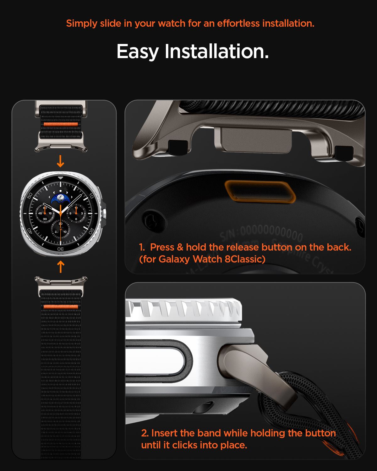 Spigen DuraPro Flex, black - Samsung Galaxy Watch 8 (40/44/46mm) (17)