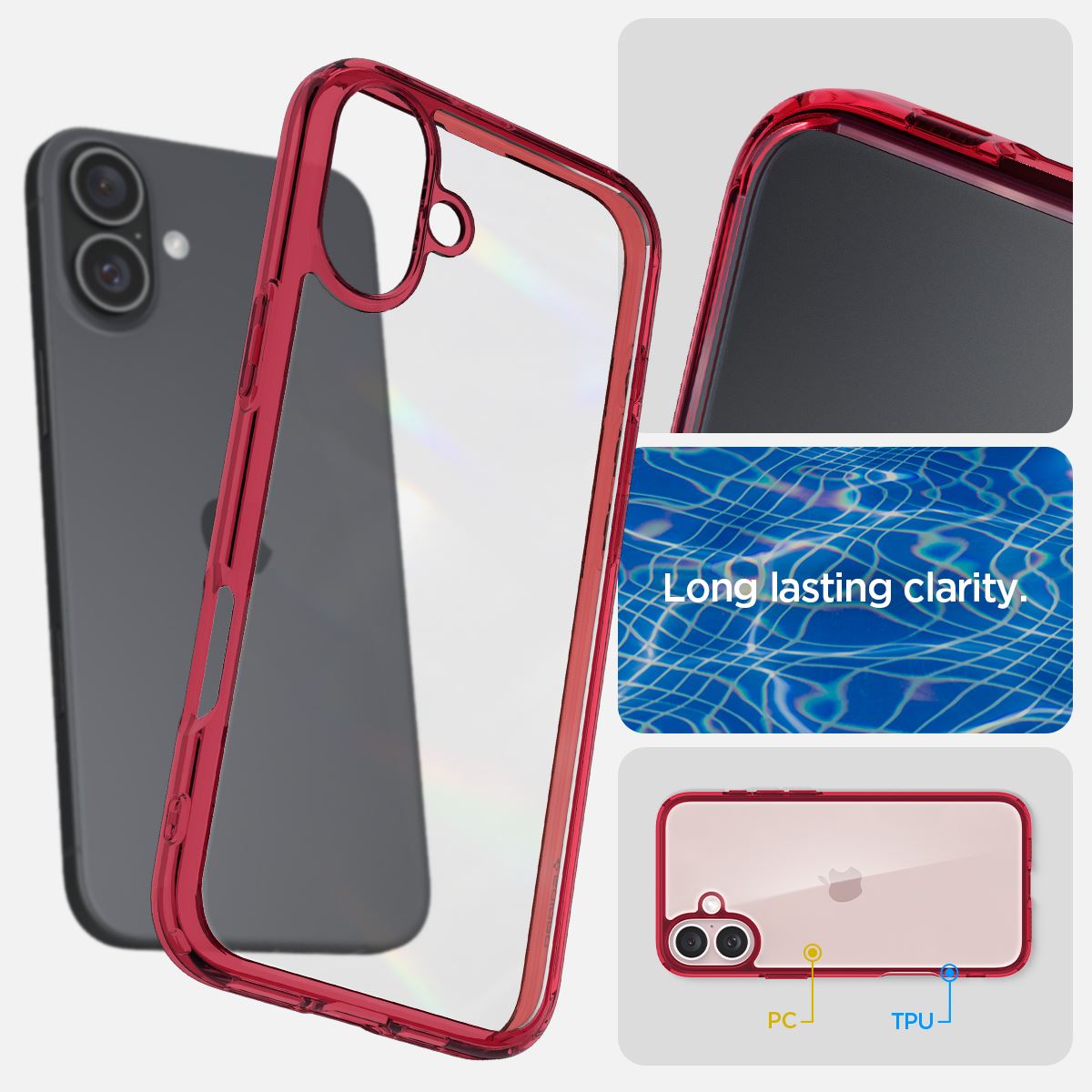 Spigen Ultra Hybrid, red crystal - iPhone 16 (10)