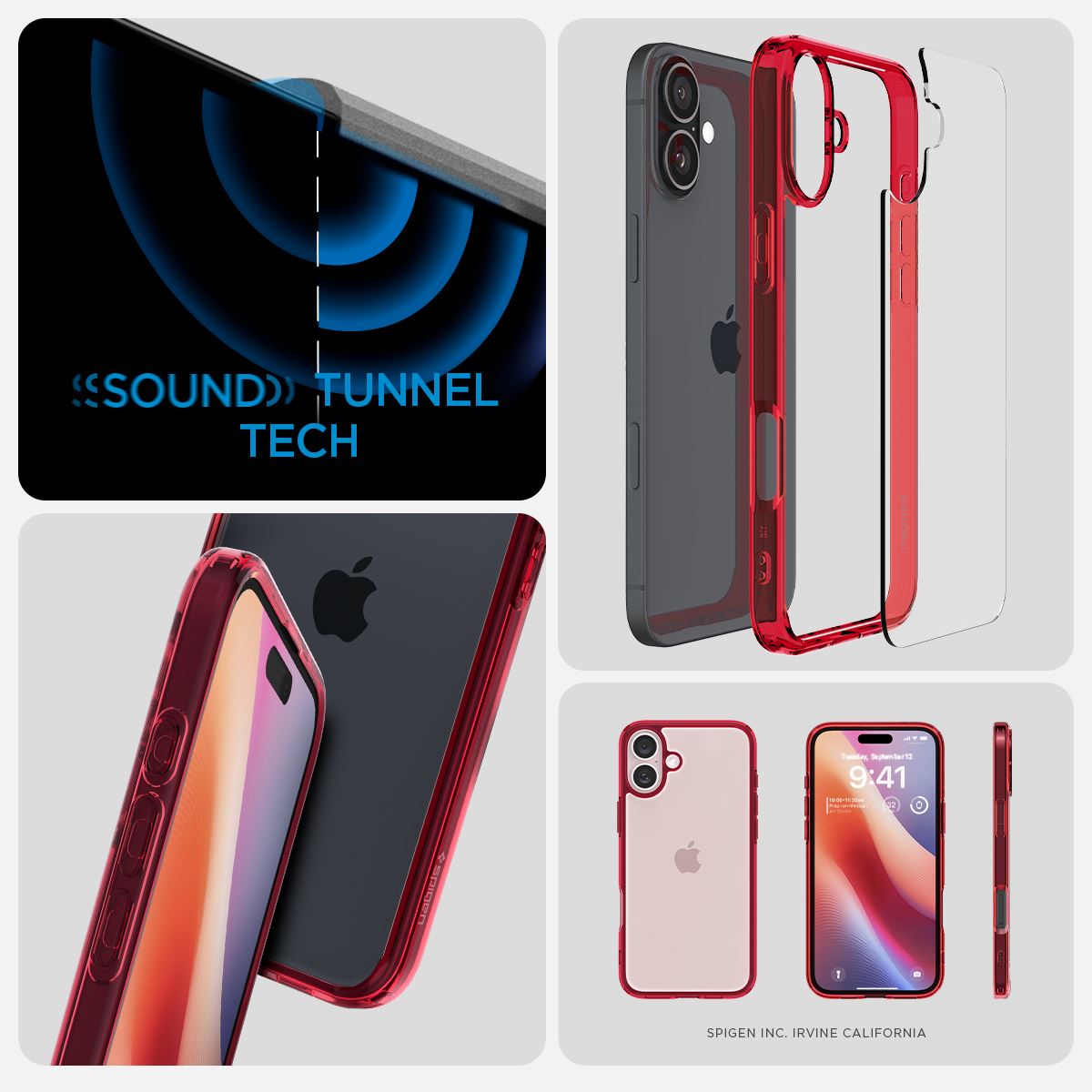 Spigen Ultra Hybrid, red crystal - iPhone 16 (13)