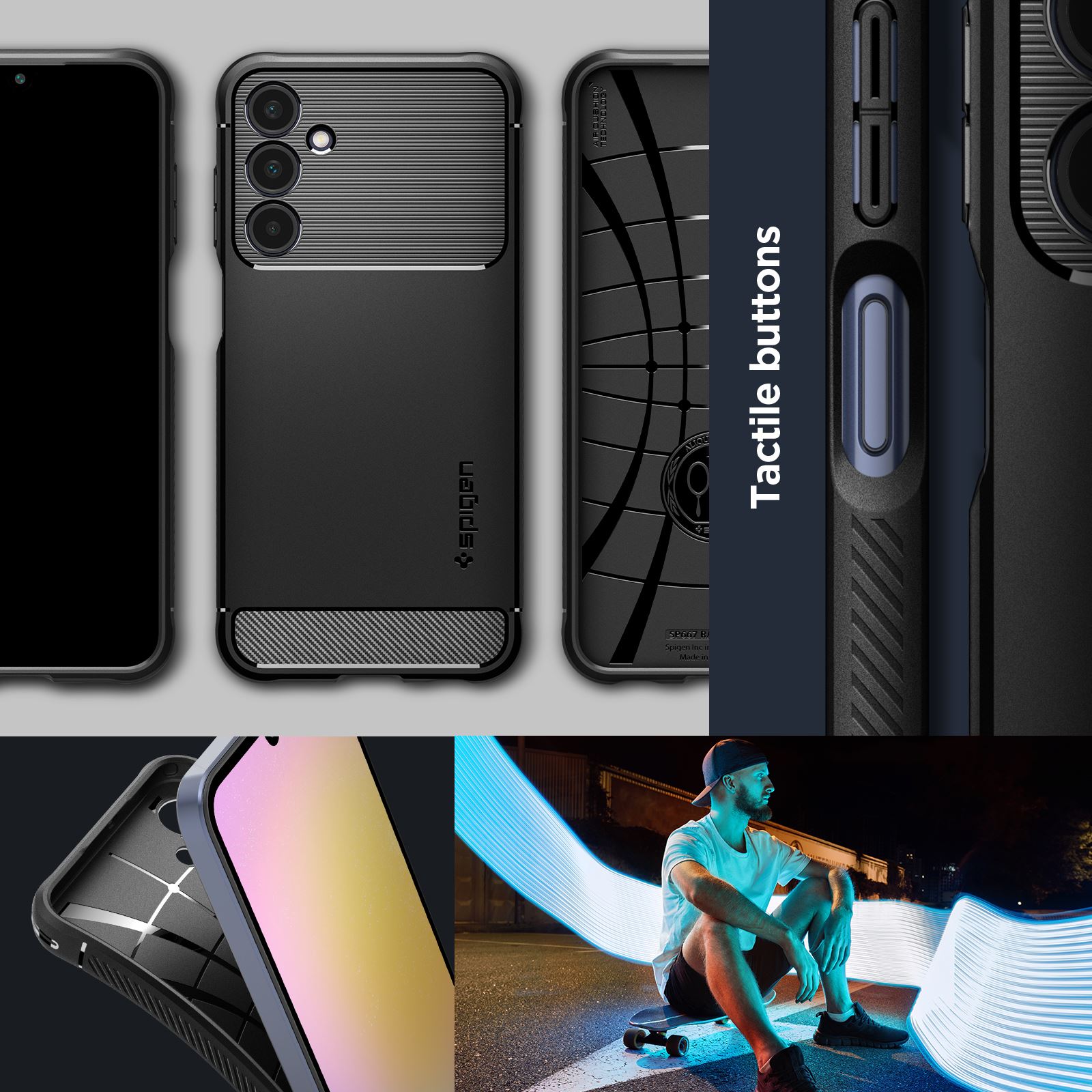 Spigen Rugged Armor, matte black - Samsung Galaxy A25 5G (10)
