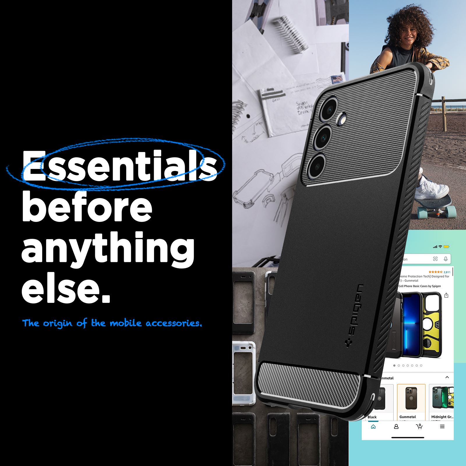 Spigen Rugged Armor, matte black - Samsung Galaxy A25 5G (6)