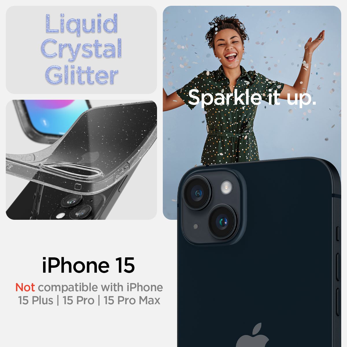 Spigen Liquid Crystal Glitter, crystal quartz - iPhone 15 (11)
