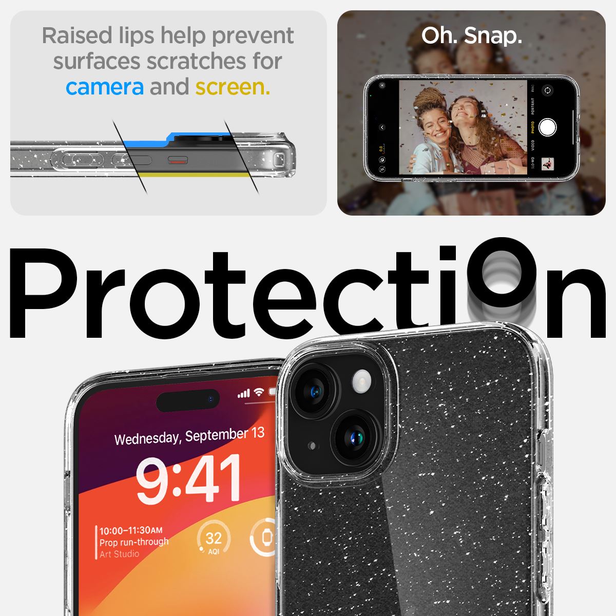 Spigen Liquid Crystal Glitter, crystal quartz - iPhone 15 (14)