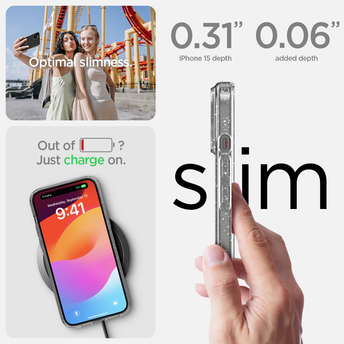 Spigen Liquid Crystal Glitter, crystal quartz - iPhone 15 (15)