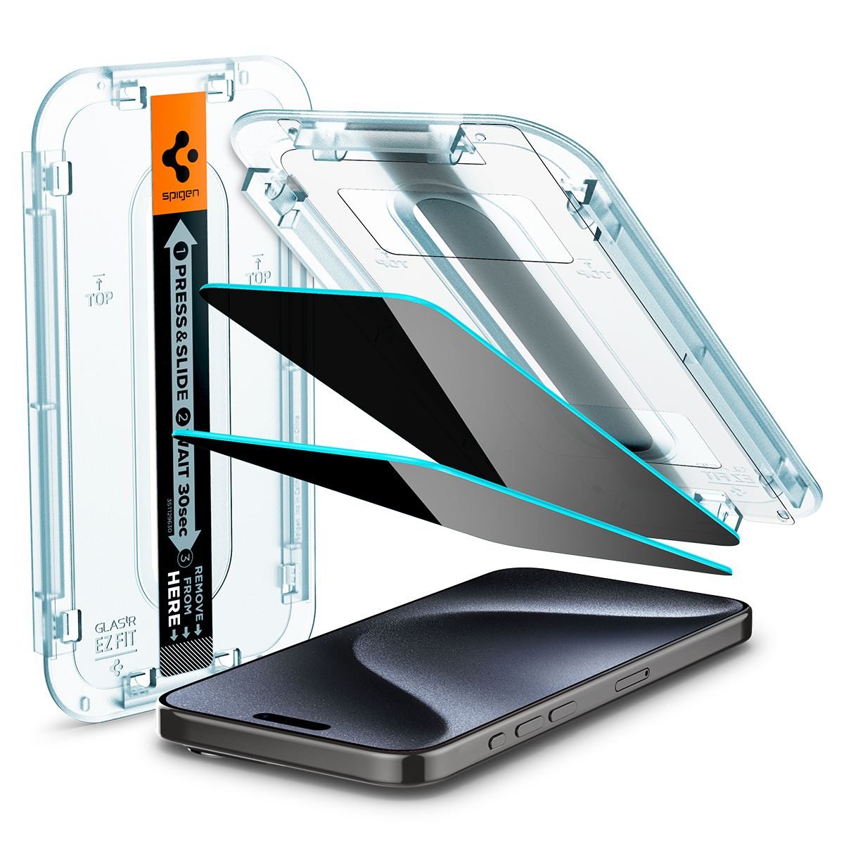 Spigen Glass tR EZ Fit HD Privacy 1 Pack - iPhone 15 Pro (1)