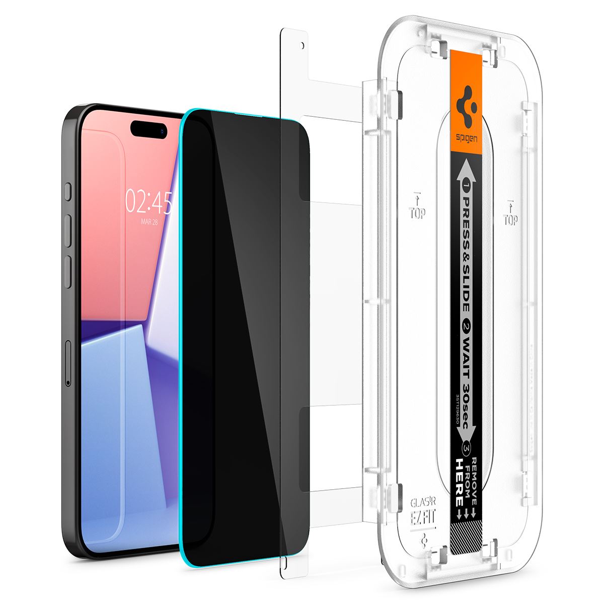 Spigen Glass tR EZ Fit HD Privacy 1 Pack - iPhone 15 Pro (2)