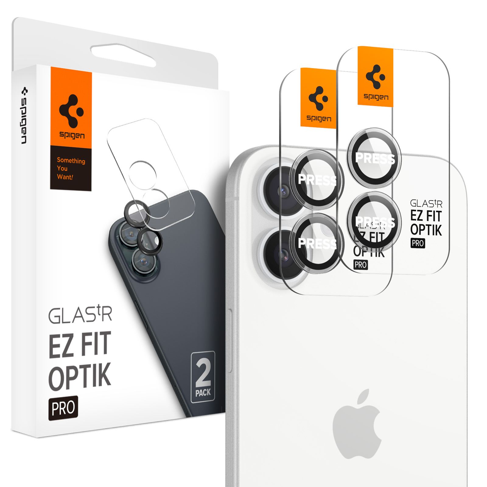 Spigen Glass tR EZ Fit Optik Pro 2 Pack, crystal clear - iPhone 16/16 Plus (1)