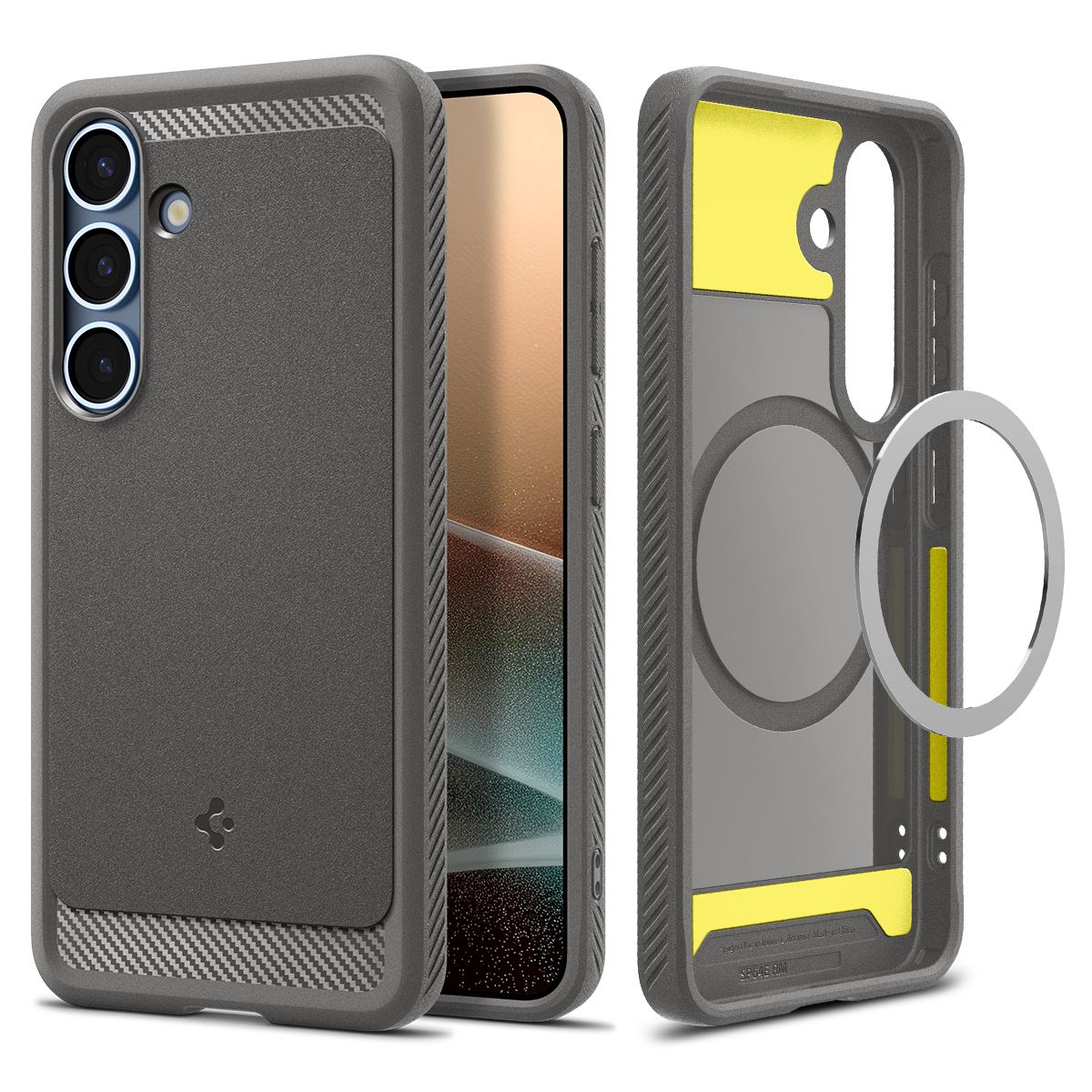 Spigen Rugged Armor MagSafe, marble gray - Samsung Galaxy S25 (1)