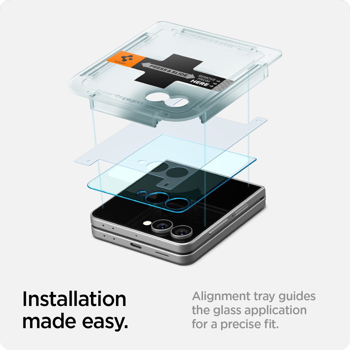Spigen Glass tR EZ Fit HD 1 Pack - Samsung Galaxy Z Flip7 (11)