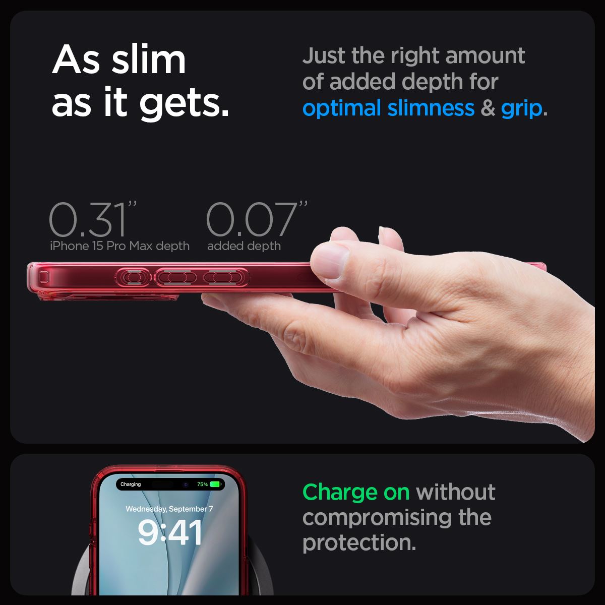 Spigen Ultra Hybrid MagSafe, frost deep red - iPhone 15 Pro Max (13)