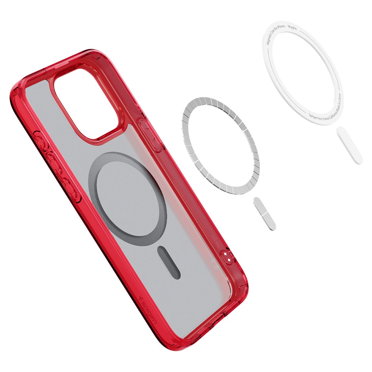 Spigen Ultra Hybrid MagSafe, frost deep red - iPhone 15 Pro Max (6)