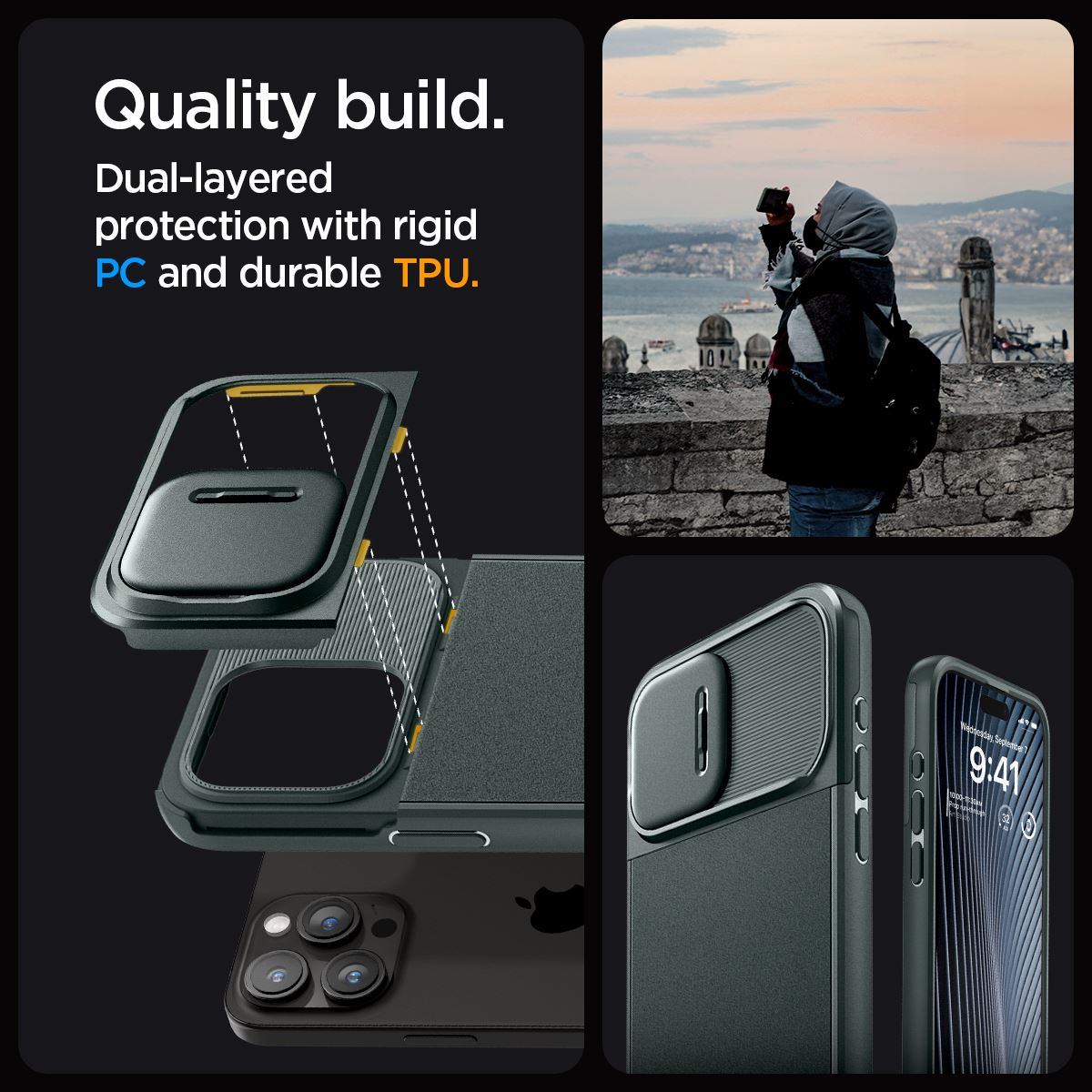 Spigen Optik Armor MagSafe, abyss green - iPhone 15 Pro (18)
