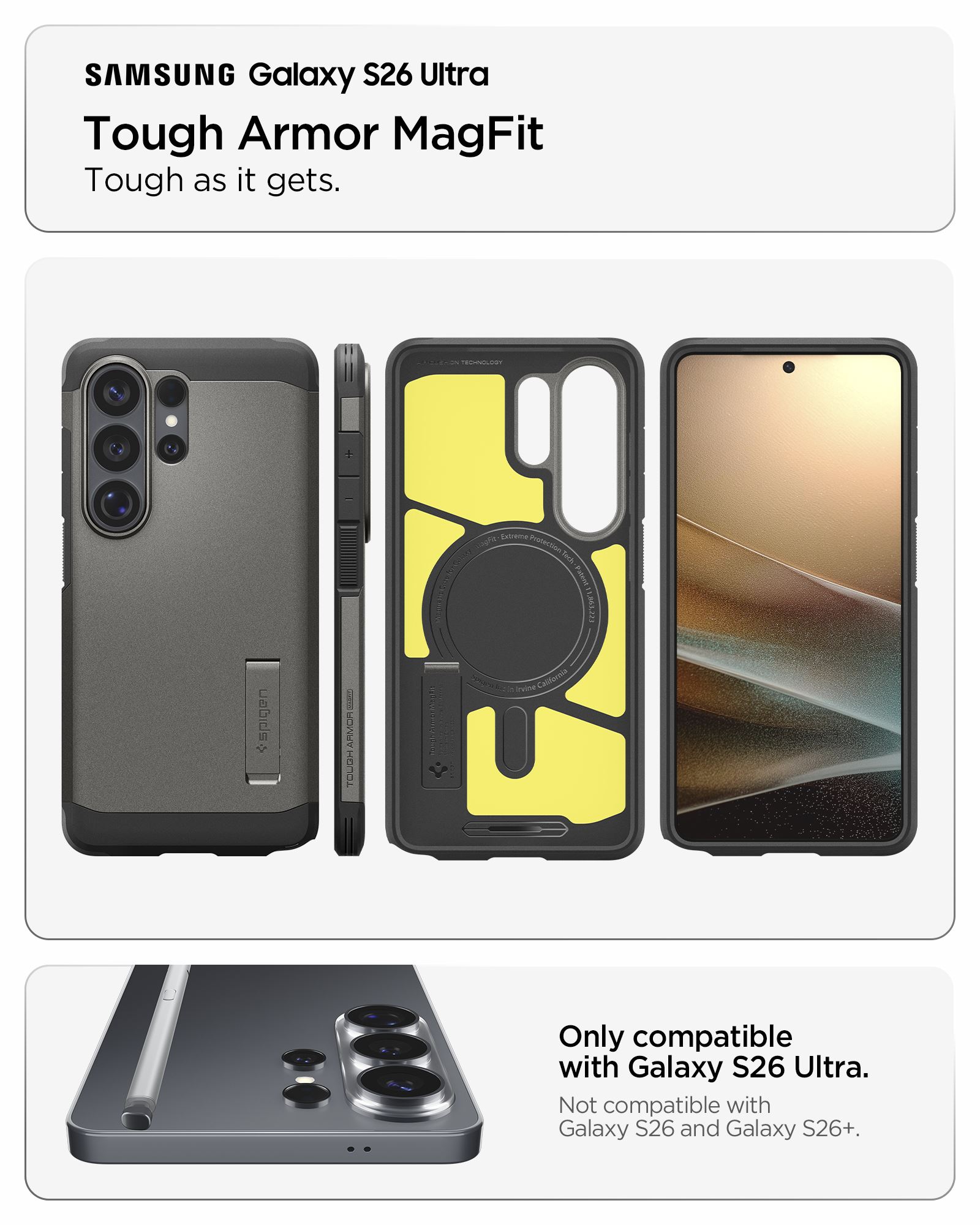 Spigen Tough Armor MagSafe, gunmetal - Samsung Galaxy S26 Ultra (10)