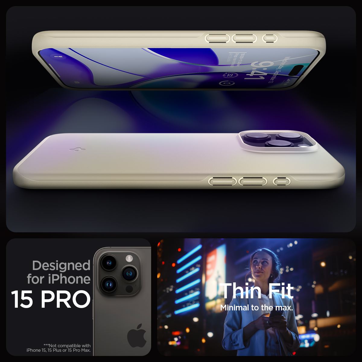 Spigen Thin Fit, mute beige - iPhone 15 Pro (12)