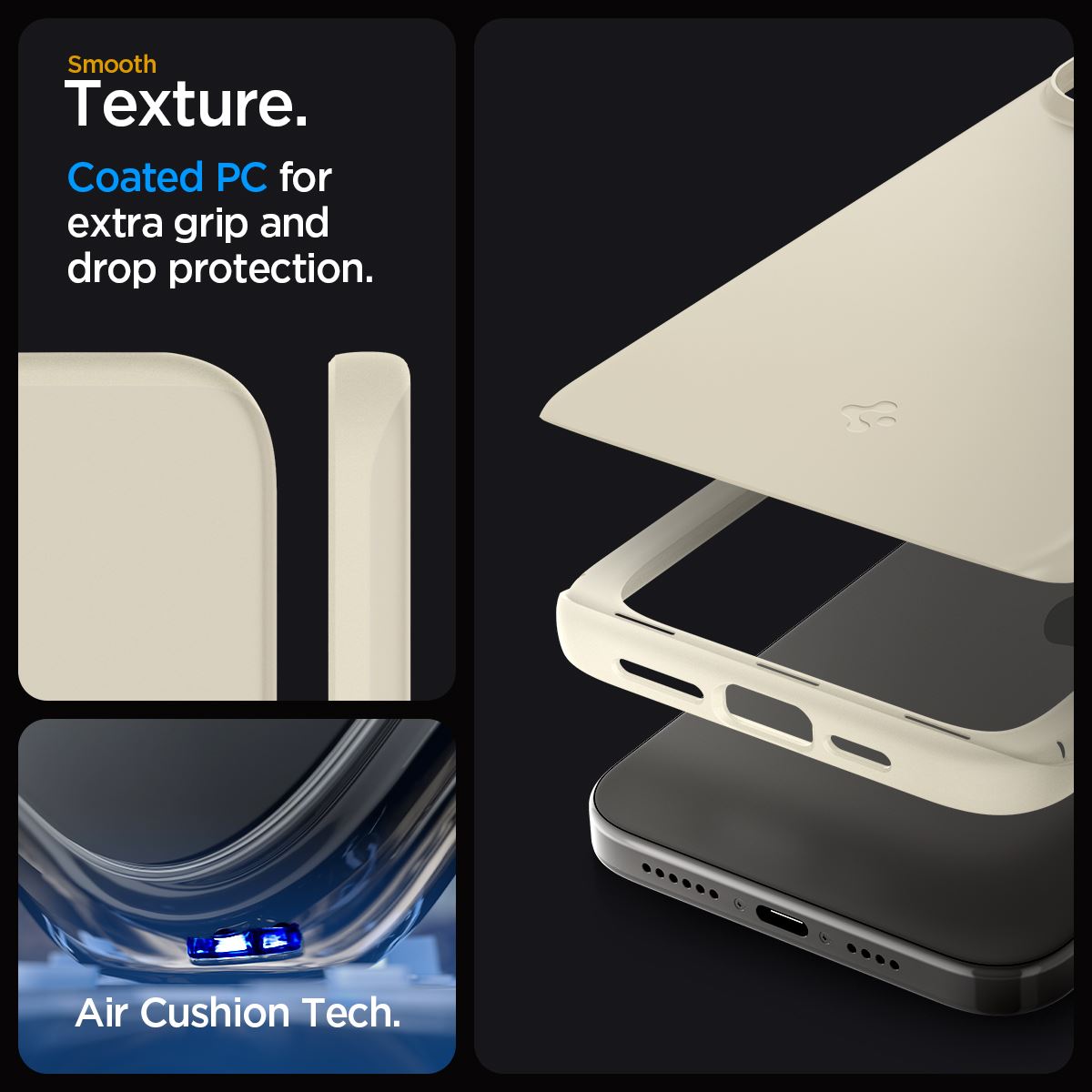 Spigen Thin Fit, mute beige - iPhone 15 Pro (14)