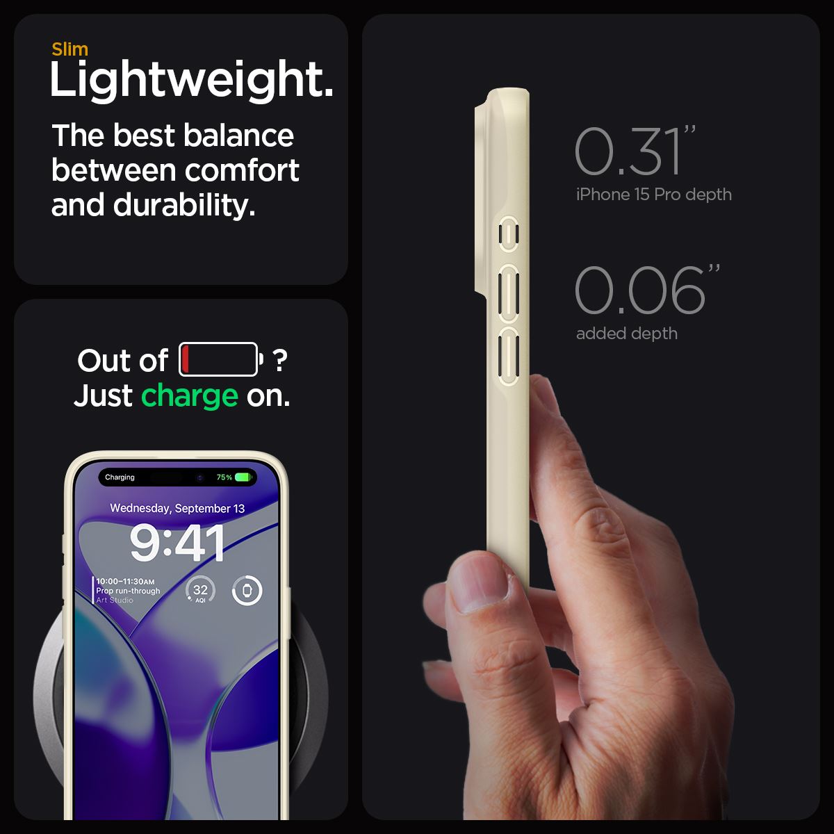 Spigen Thin Fit, mute beige - iPhone 15 Pro (16)
