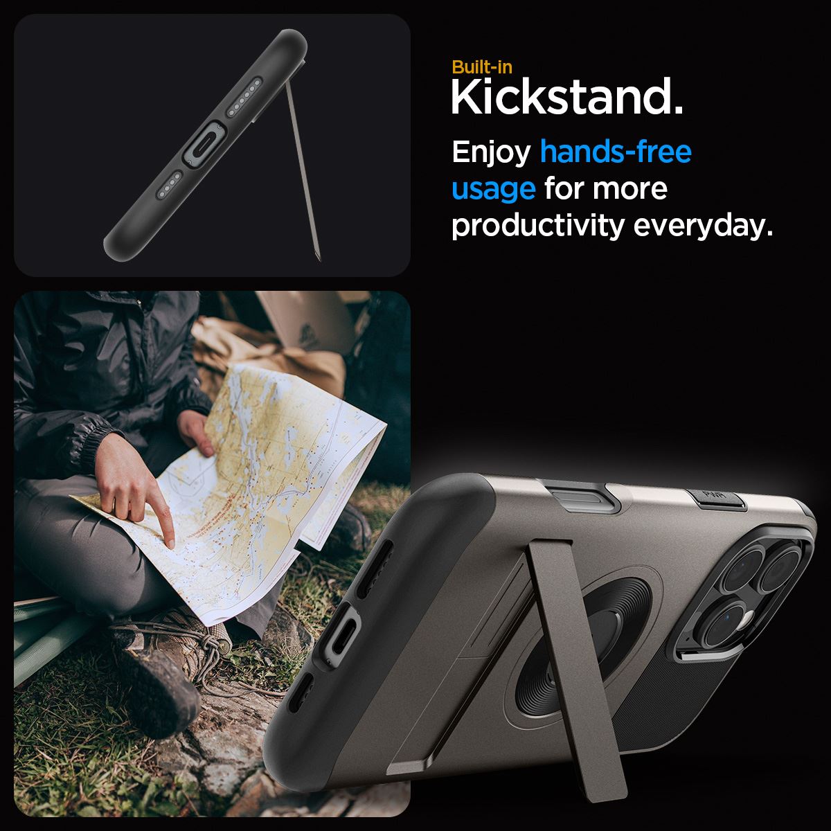 Spigen Slim Armor MagSafe, gunmetal - iPhone 16 Pro (11)