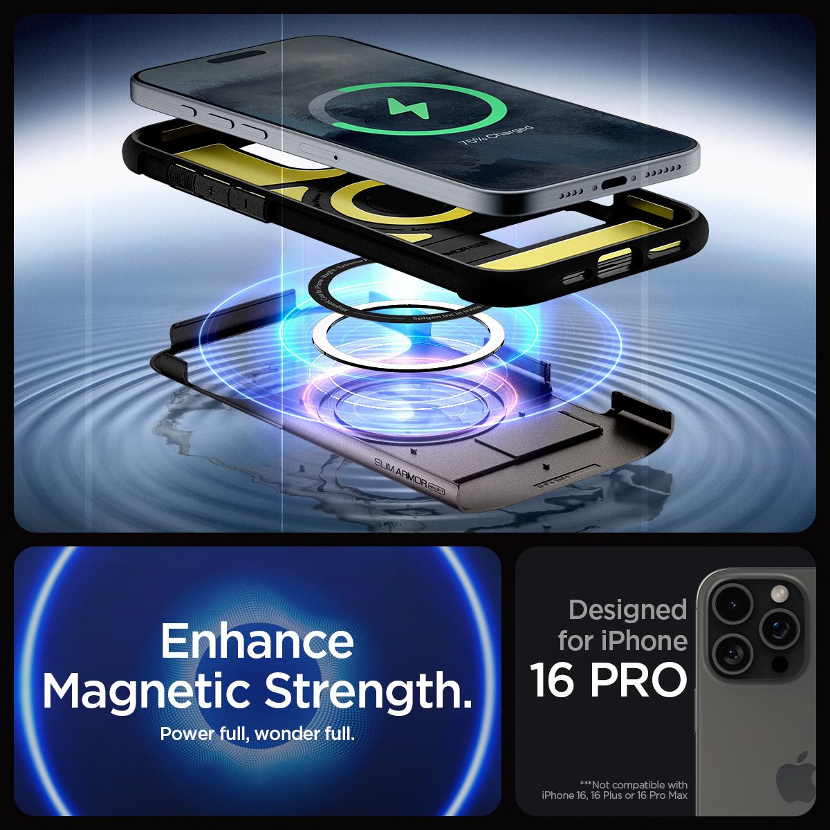 Spigen Slim Armor MagSafe, gunmetal - iPhone 16 Pro (8)