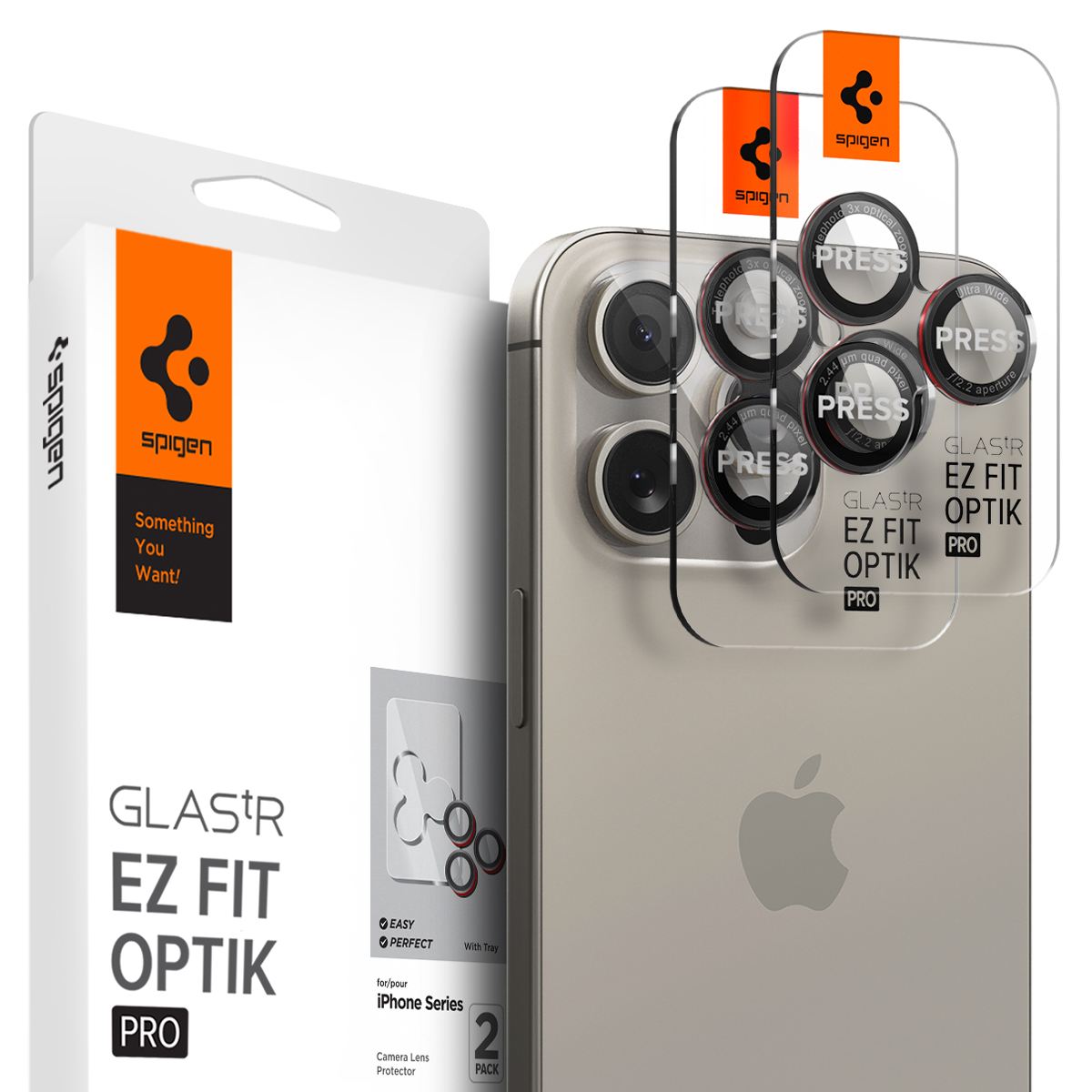 Spigen Glass tR EZ Fit Optik Pro 2 Pack, L-s - iPhone 16/15/14 Pro / 16/15/14 Pro Max (1)