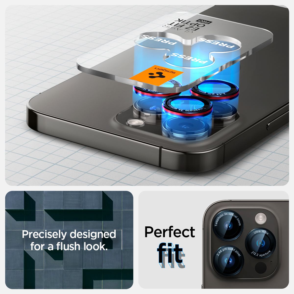 Spigen Glass tR EZ Fit Optik Pro 2 Pack, L-s - iPhone 16/15/14 Pro / 16/15/14 Pro Max (12)