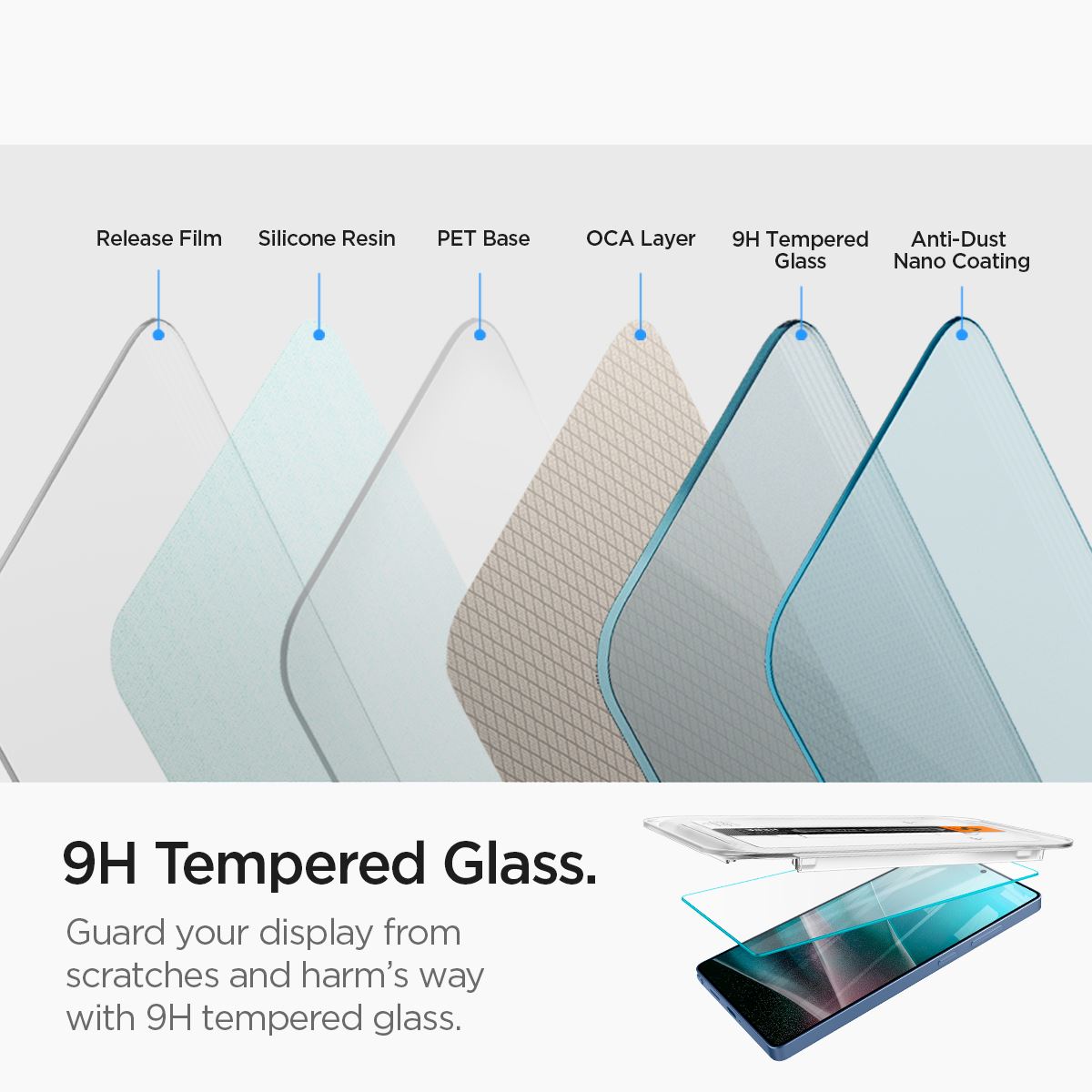 Spigen Glass tR EZ Fit HD 2 Pack, transparency - Samsung Galaxy S25 Ultra (10)