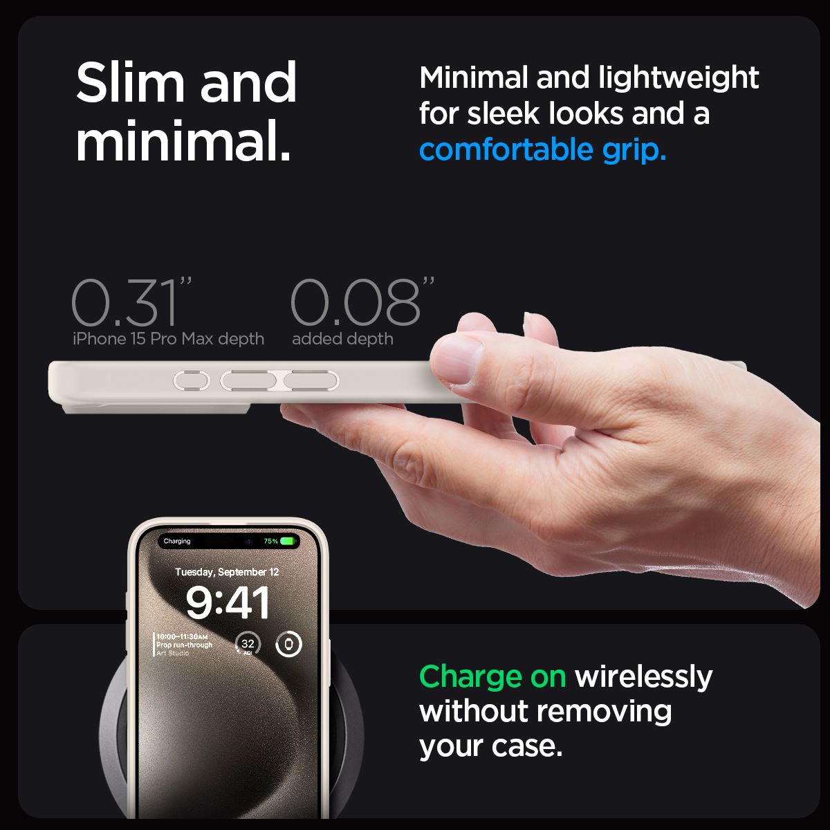 Spigen Ultra Hybrid, natural titanium - iPhone 15 Pro Max (3)