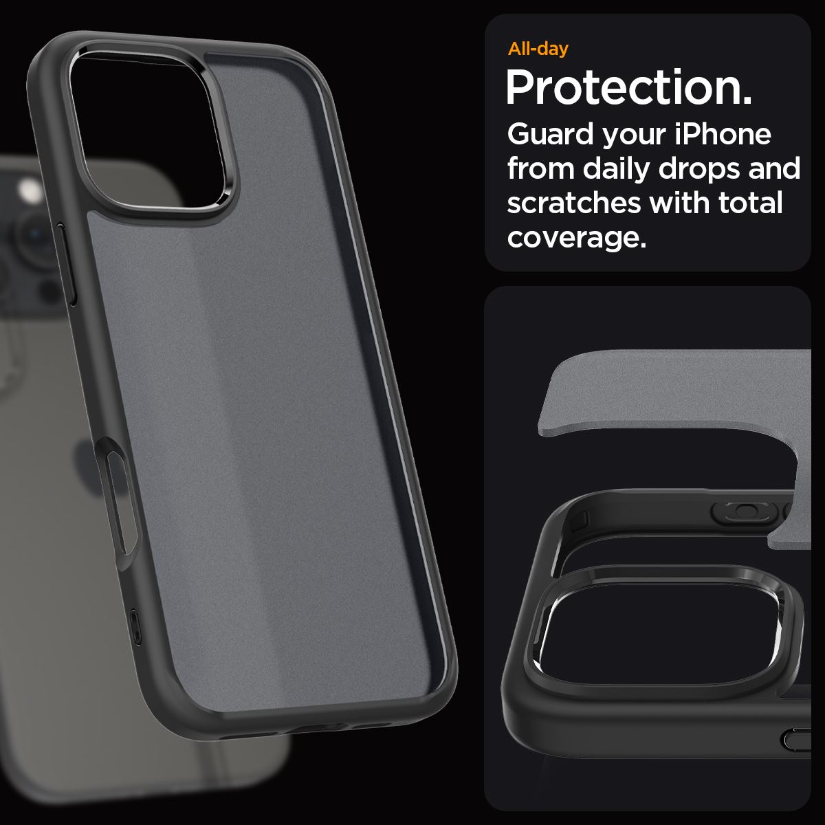 Spigen Ultra Hybrid, frost black - iPhone 16 Pro Max (12)