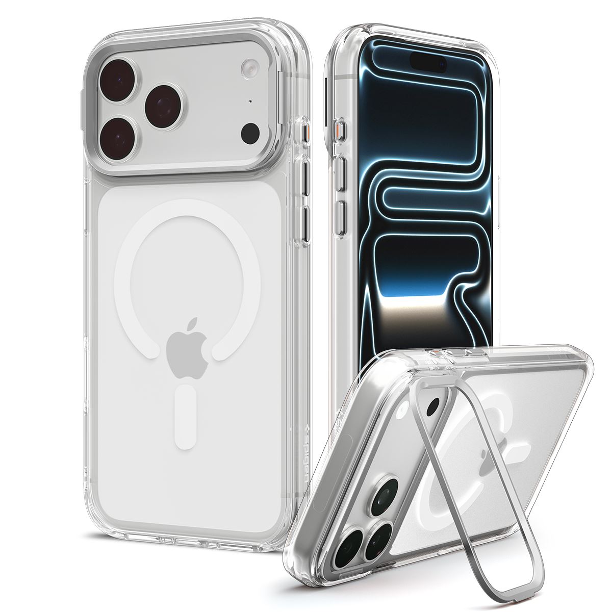 Spigen Ultra Hybrid Optik S MagSafe, clear silver - iPhone 18 Pro Max/17 Pro Max