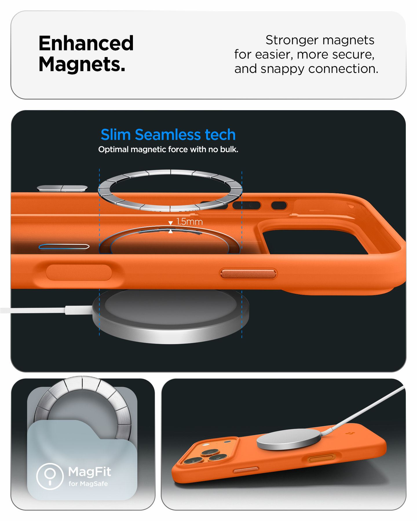 Spigen Silicone Fit MagSafe, cosmic orange - iPhone 17 Pro Max (14)