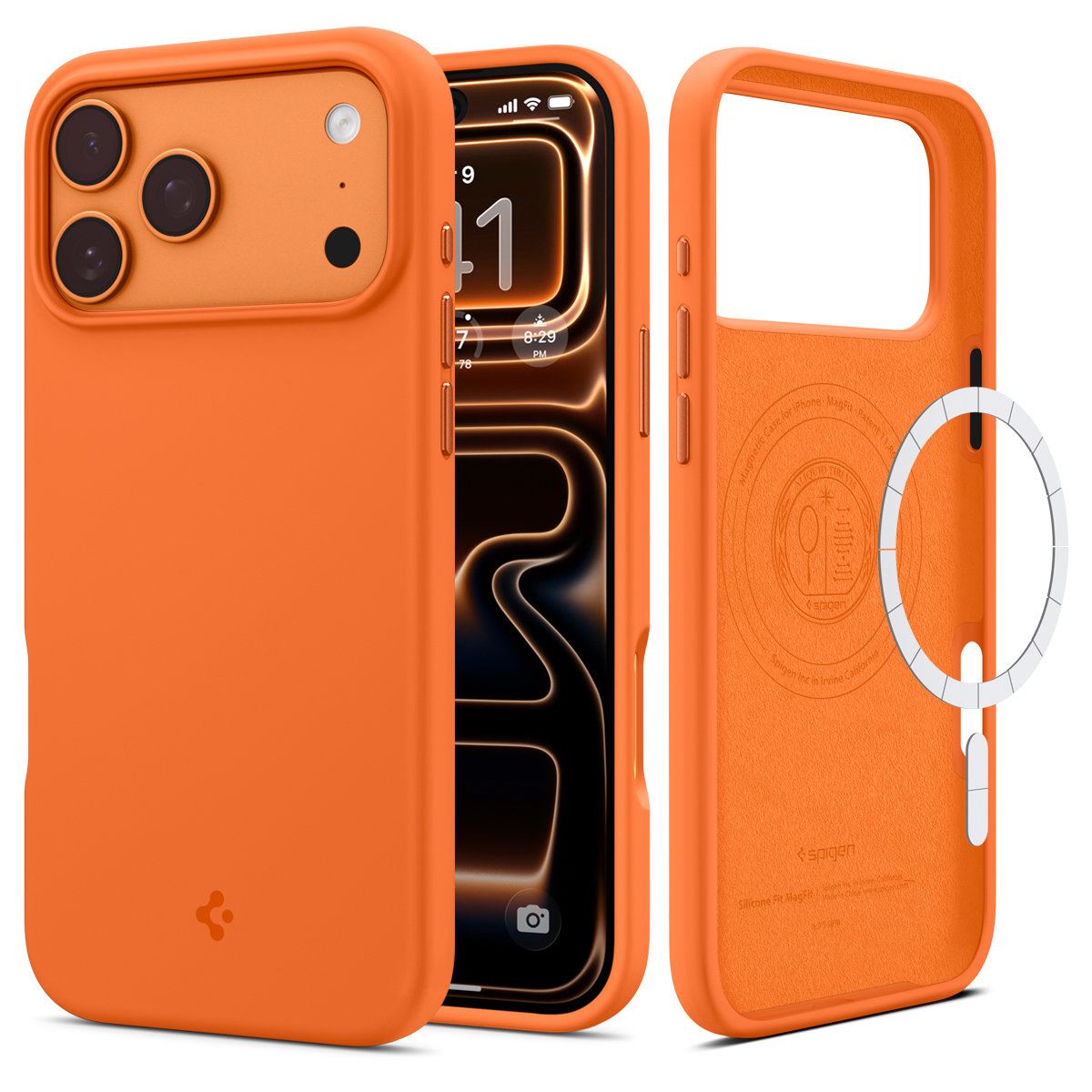 Spigen Silicone Fit MagSafe, cosmic orange - iPhone 17 Pro Max (2)