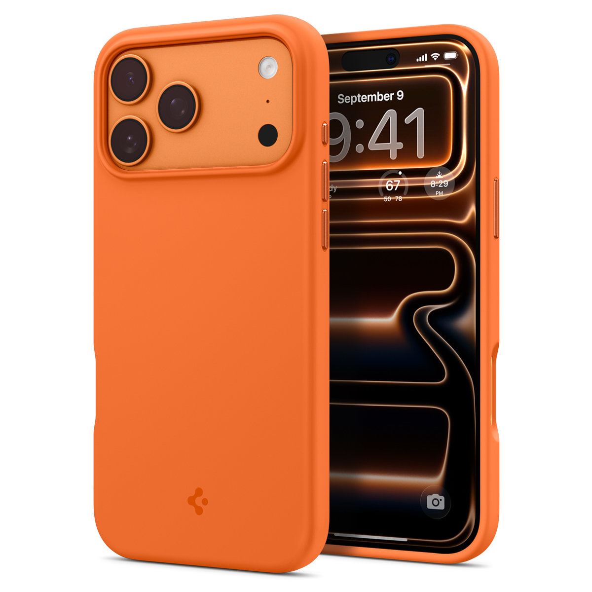 Spigen Silicone Fit MagSafe, cosmic orange - iPhone 17 Pro Max