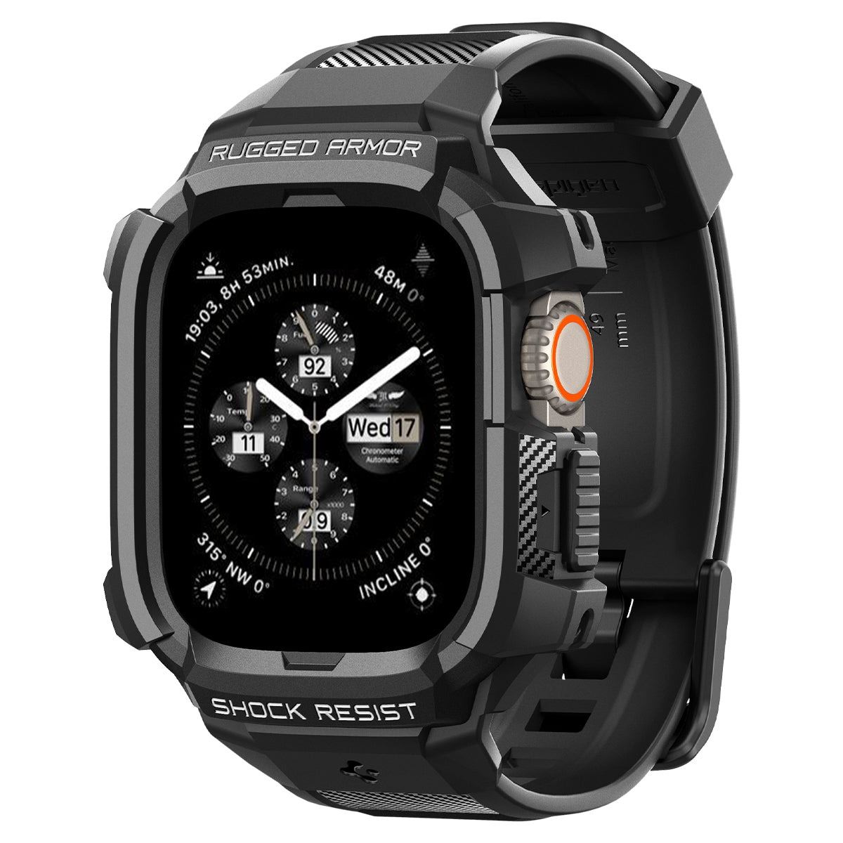 Spigen Rugged Armor Pro, black - Apple Watch Ultra 2/Ultra 49mm (1)