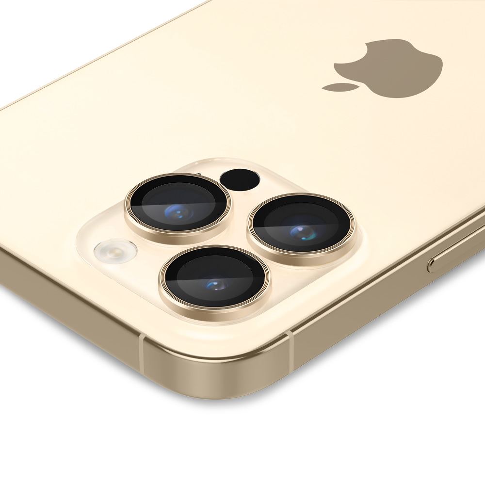 Spigen Glass EZ Fit Optik Pro 2 Pack, gold - iPhone 14 Pro/iPhone 14 Pro Max (4)